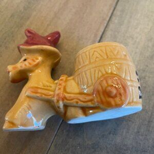 Vintage South of the Border Ceramic Donkey Figurine Toothpick  Souvenir 4" x 3"